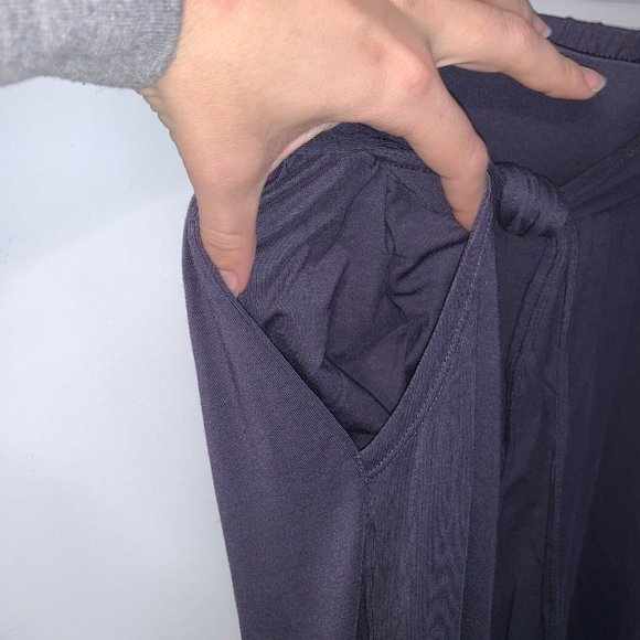 Gaiam Womens Light Navy Jersey Knit Wide Leg PARK TIE Pant Trousers M NWT - Picture 10 of 11